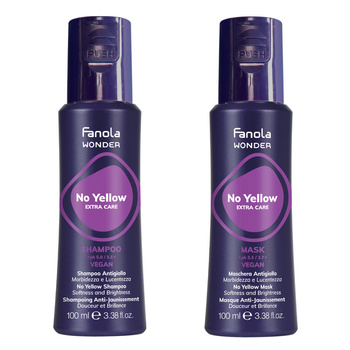 Fanola Kit Wonder No Yellow Shampoo für blondes Haar 100 ml + Maske 100 ml