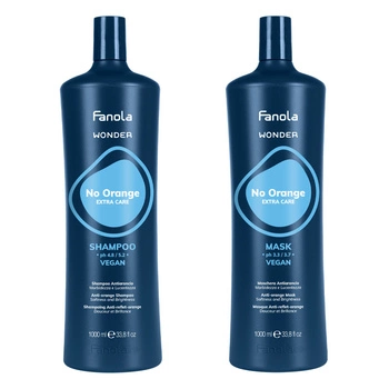 Fanola Wonder No Orange Set Neutralizing Warm Tones Shampoo 1000 ml + Mask 1000 ml