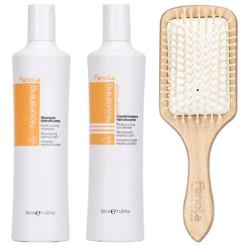 Fanola Set Shampooing nourrissant 350 ml + Après-shampooing 350 ml + Brosse 