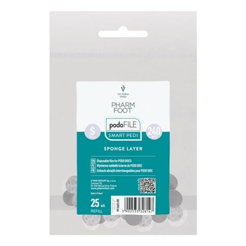 Pharm Foot Podo File Sponge Layer 240 S Replacement Abrasive Pads for Podo Disc 25 pcs. - Sac de recharge