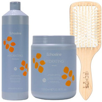 Echosline Sada Hydrating Šampon 1000 ml + maska 1000 ml + kartáč