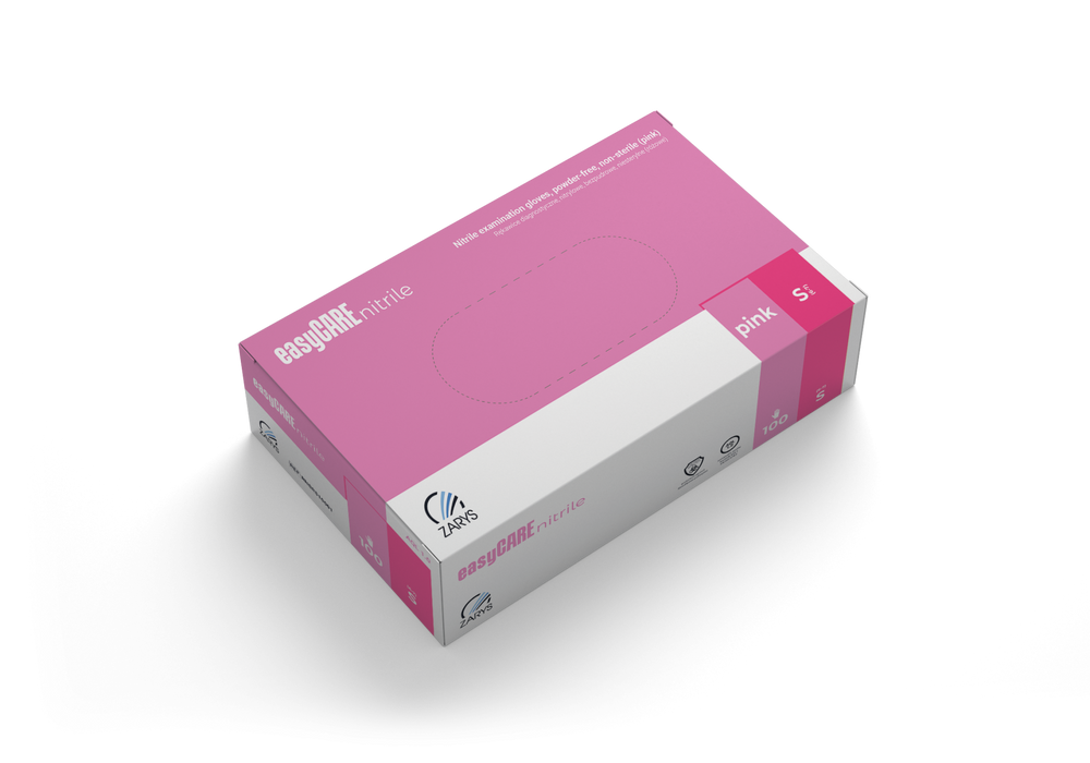 Zarys Easy Care Розови нитрилни ръкавици S 100 бр.