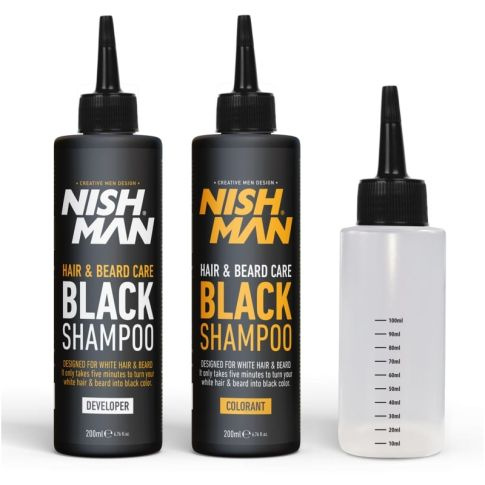 Nishman Black Shampooing noir dé-stylisant 2x200 ml