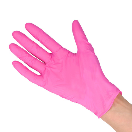 Zarys Easy Care vaaleanpunaiset nitriilikäsineet L 100 kpl.