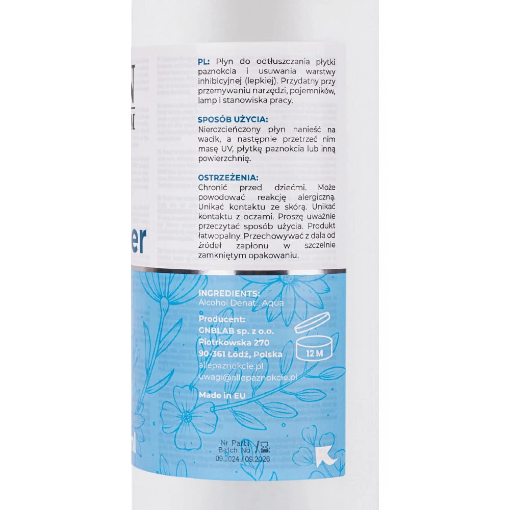 NTN Premium Cleaner Płyn Do Odtłuszczania Płytki Paznokcia 1000 ml