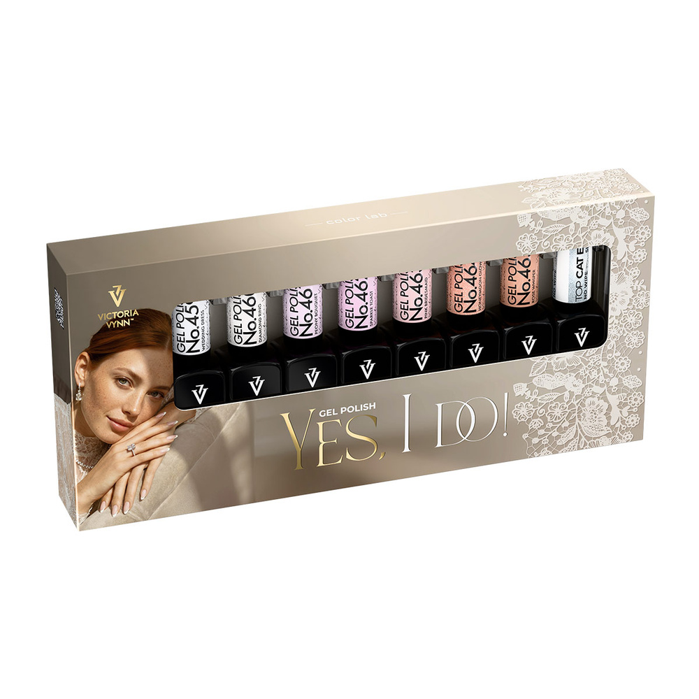 Victoria Vynn Gel Polish 459–465, 8 kusů v balení „Yes, I Do!“