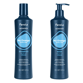 Fanola Sada Wonder No Orange Neutralizační šampon pro teplé tóny 350 ml + maska 350 ml
