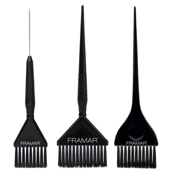 Framar Zestaw Czarnych Pędzli do Koloryzacji 3 szt.