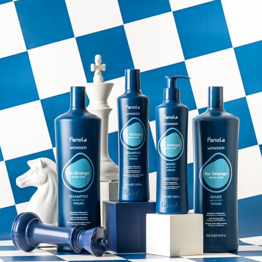 Fanola Kit Wonder No Orange Neutralisierendes Shampoo für warme Töne 1000 ml + Maske 1000 ml