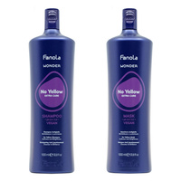Fanola Kit Wonder No Yellow Shampoo für blondes Haar 1000 ml + Maske 1000 ml