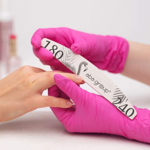 Aba Group Safe Package Crescent 180/240 Slim Nail File - Flamingo